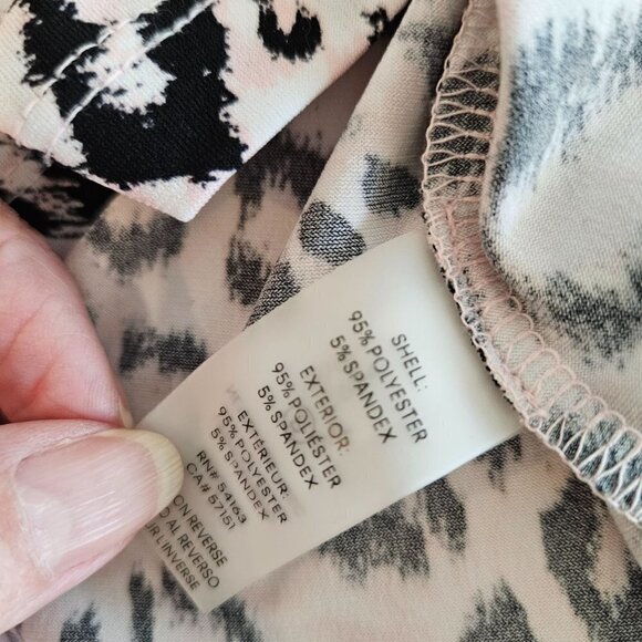 CALVIN Klein BlackPink Leopard Animal Print Sleeveless Shell Top Size PL - Picture 4 of 6